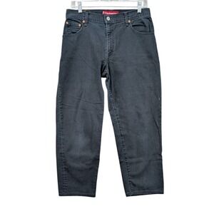 Levis 550 Classic Relaxed Fit Stretch Tapered Leg Womens Jeans Black Size 10 Vtg